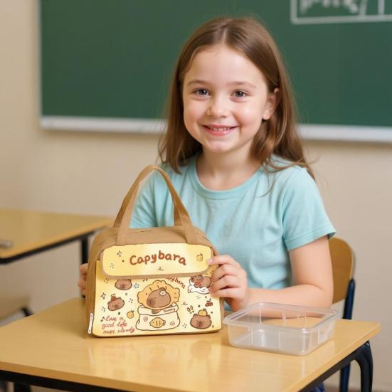 Cartoon Lunch Bag Insulated Bag Large Capacity Zipper Closure Waterproof Easy to Clean Lunch Tote Bag with Handle