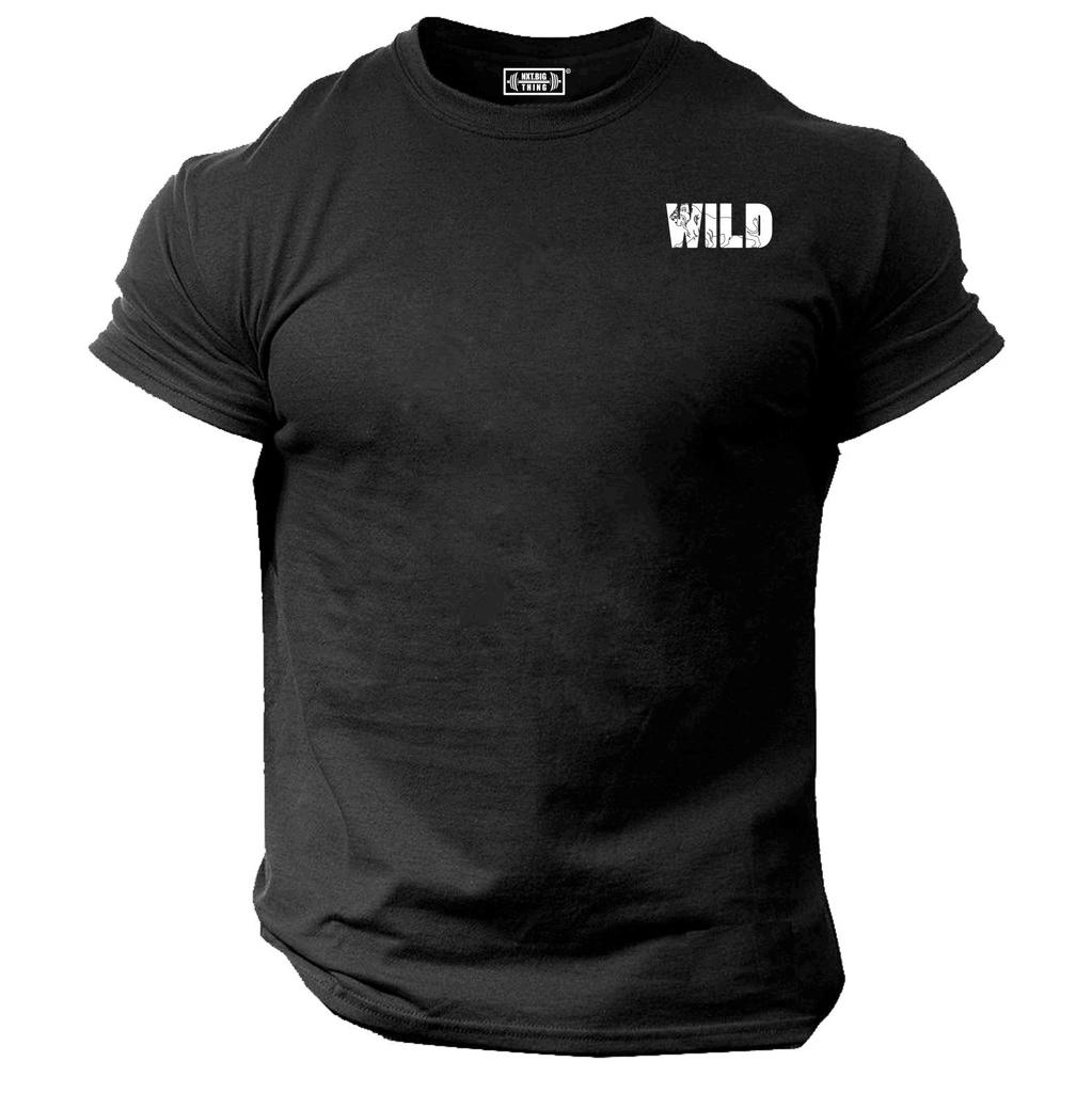Wilder Löwe T-Shirt Tasche Fitnesskleidung Bodybuilding Training Workout Übung Oberteil