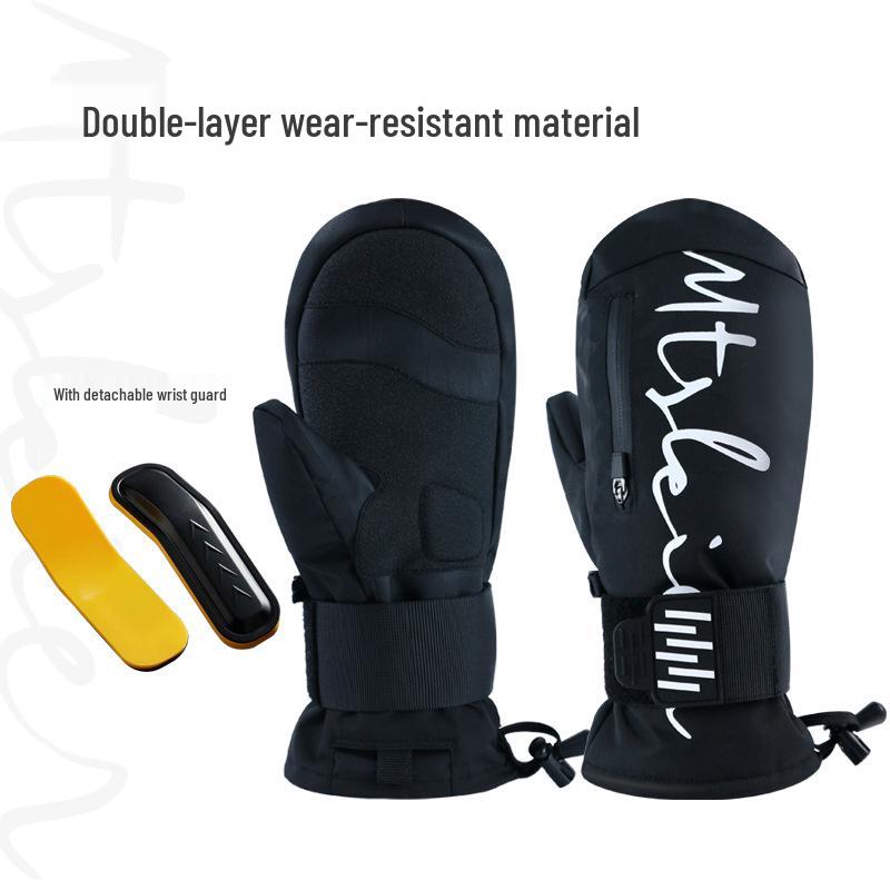 Men's and Women's Waterproof Touchscreen Ski Gloves: Shock-Absorbing, Cold-Proof, Built-In Wrist Protection for Snow Season