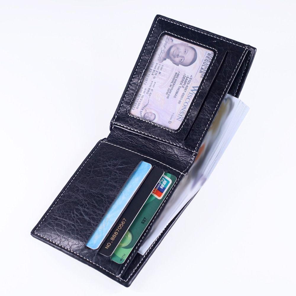 Pu Leather Male Bifold Wallets Classic Coin Pocket Fashion Men's Short Wallet  Daily