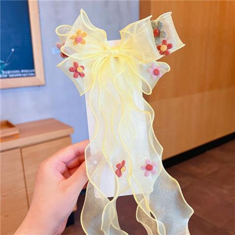 Super Fairy Bow Headwear  Hair Band Girls' Hair Tie  Hair Ribbon  Pearl Tassel  Braid  Hair Clip  Girls' Hair Accessory  Children's Hair Clip