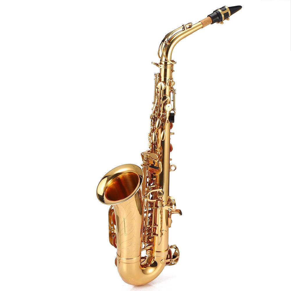 

Saxophone Alto Gold Sax Natural White Shell Button Wind Musical Instrument 802 Key Type