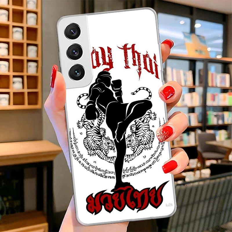 Muay Thai Fight Boxing Cover Phone Case For Samsung Galaxy S26 S25 Edge S24 Ultra S23 S22 Plus S21 S20 FE Soft Fundas Shell Gala