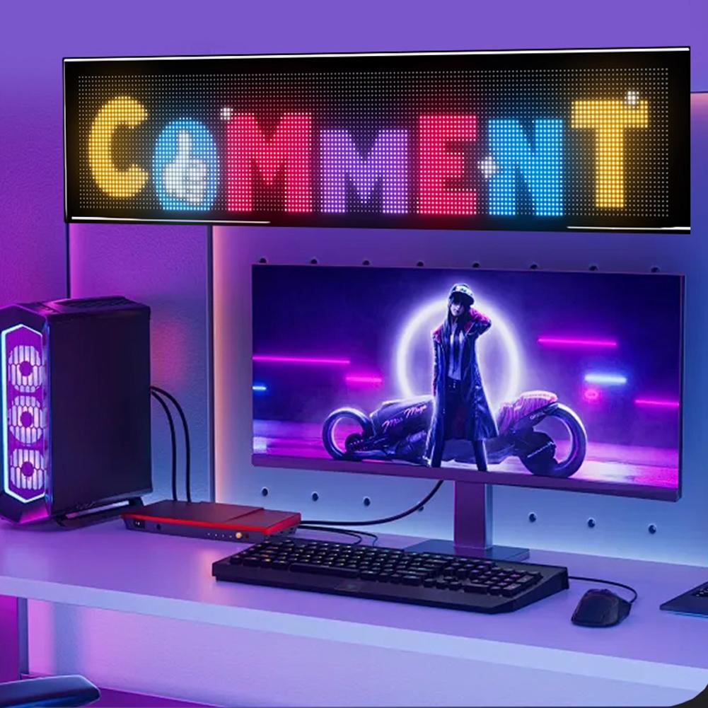 Business Advertising LED Matrix Pixel Panel RGB Pattern Car Graffiti Scrolling Text Animation Shop Reminder Light Bluetooth Lamp