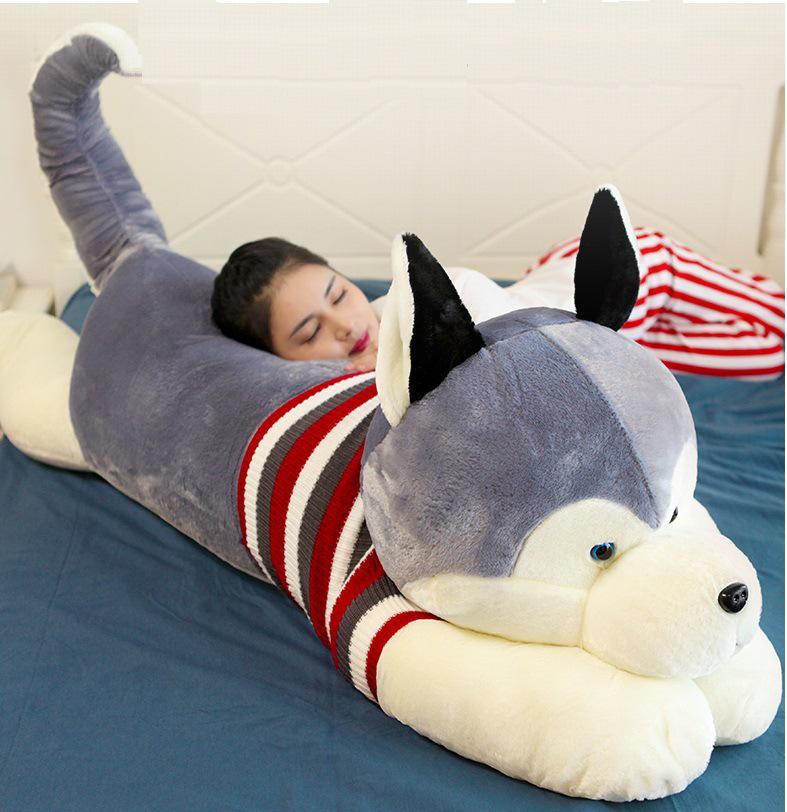 Huge Husky Bear Plush Doll - Cute Ragdoll Stuffed Animal Sleeping Pillow