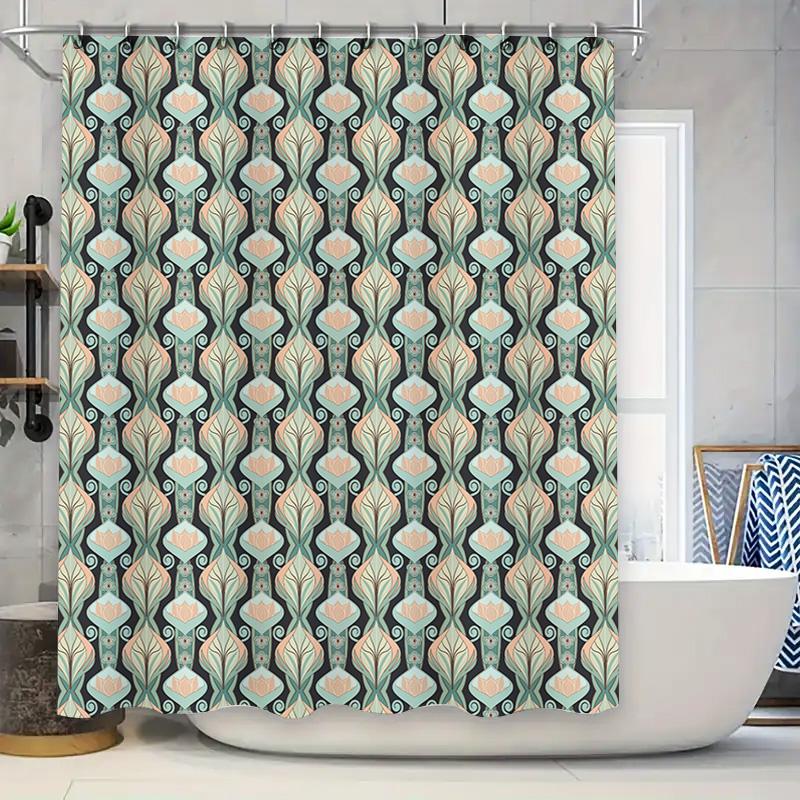 

Vintage Floral Decor Shower Curtain: Elegant Pattern for Bathroom Accessories Multiple Colors Available 90x180cm