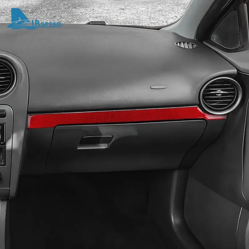 For SEAT Ibiza 2003 2004 2005 2006 2007 2008 Real Soft Carbon Fiber Sticker LHD RHD Car Passenger Co-pilot Strip Trim Interior