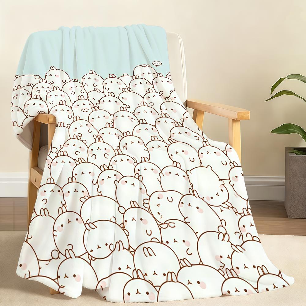 Interessante Cartone Animato M Molang G Coperta Morbida Coperta Plaid per Casa Camera da Letto Letto Divano Picnic Viaggio Ufficio Coperta Copri Riposo Regalo