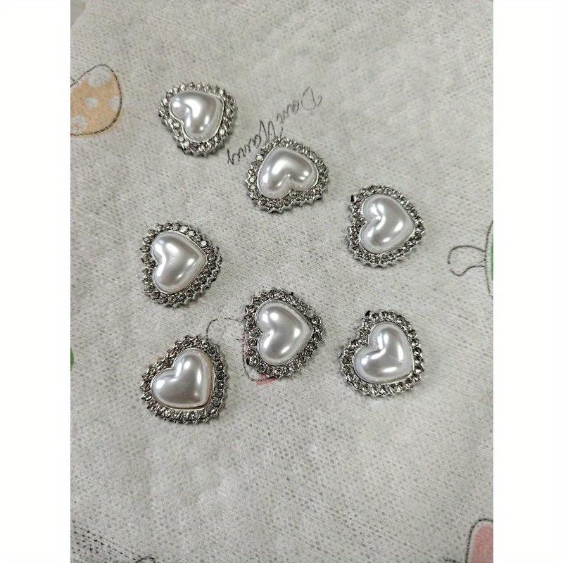 Heart-Shaped Rhinestone & Faux Pearl Decor Home Clothing Accessories DIY Jewelry Making Supplies