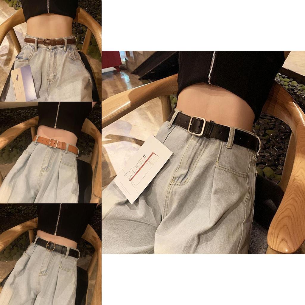 Vintage Stylish Black Women's Versatile Decorative Wide Denim Belt For Summer Fashion