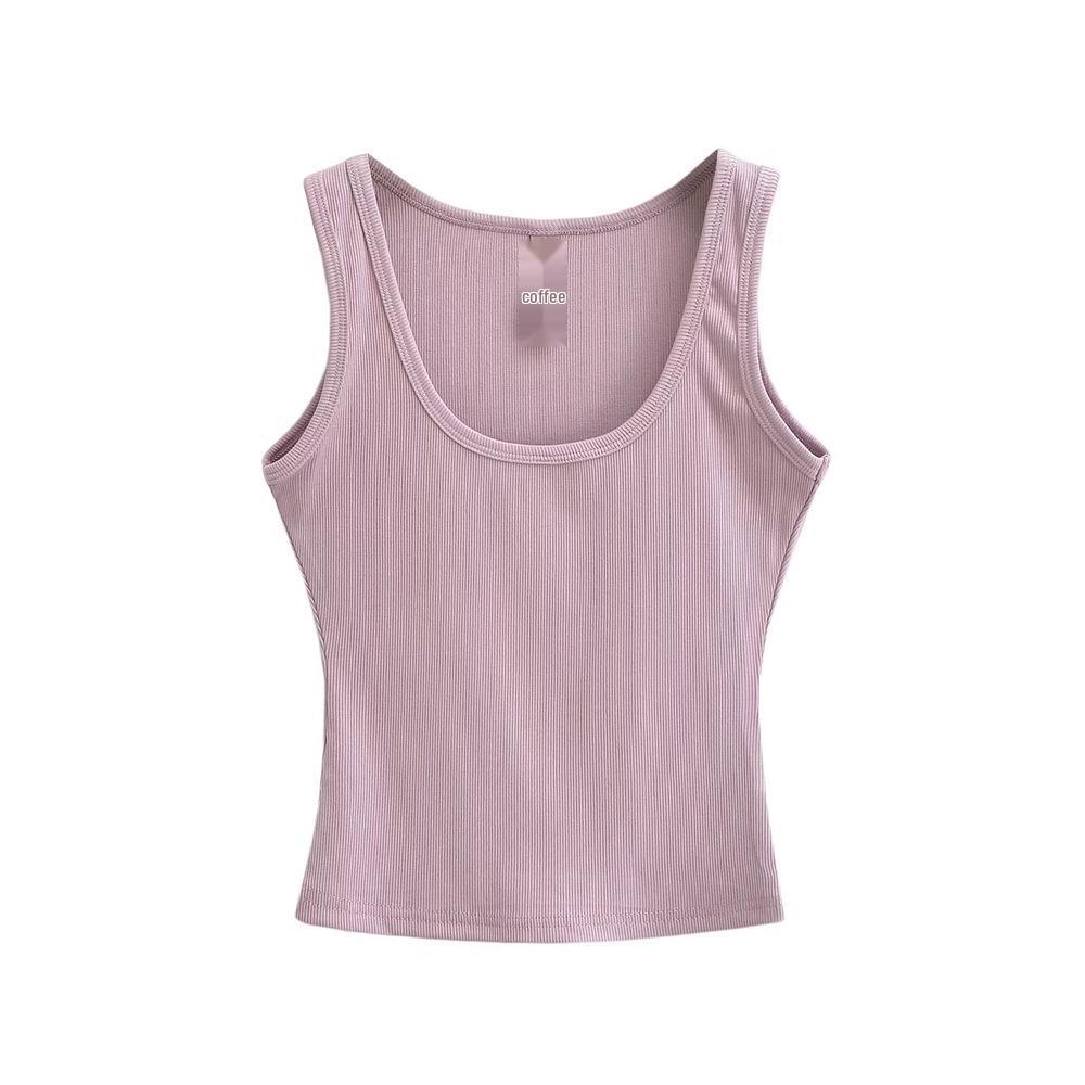 YPFF Trendy European and American Style Women's Slimming Cotton Ribbed Camisole