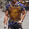 Men's Summer Casual 3D Printed Short Sleeve Round Neck Top T-shirt Blouse