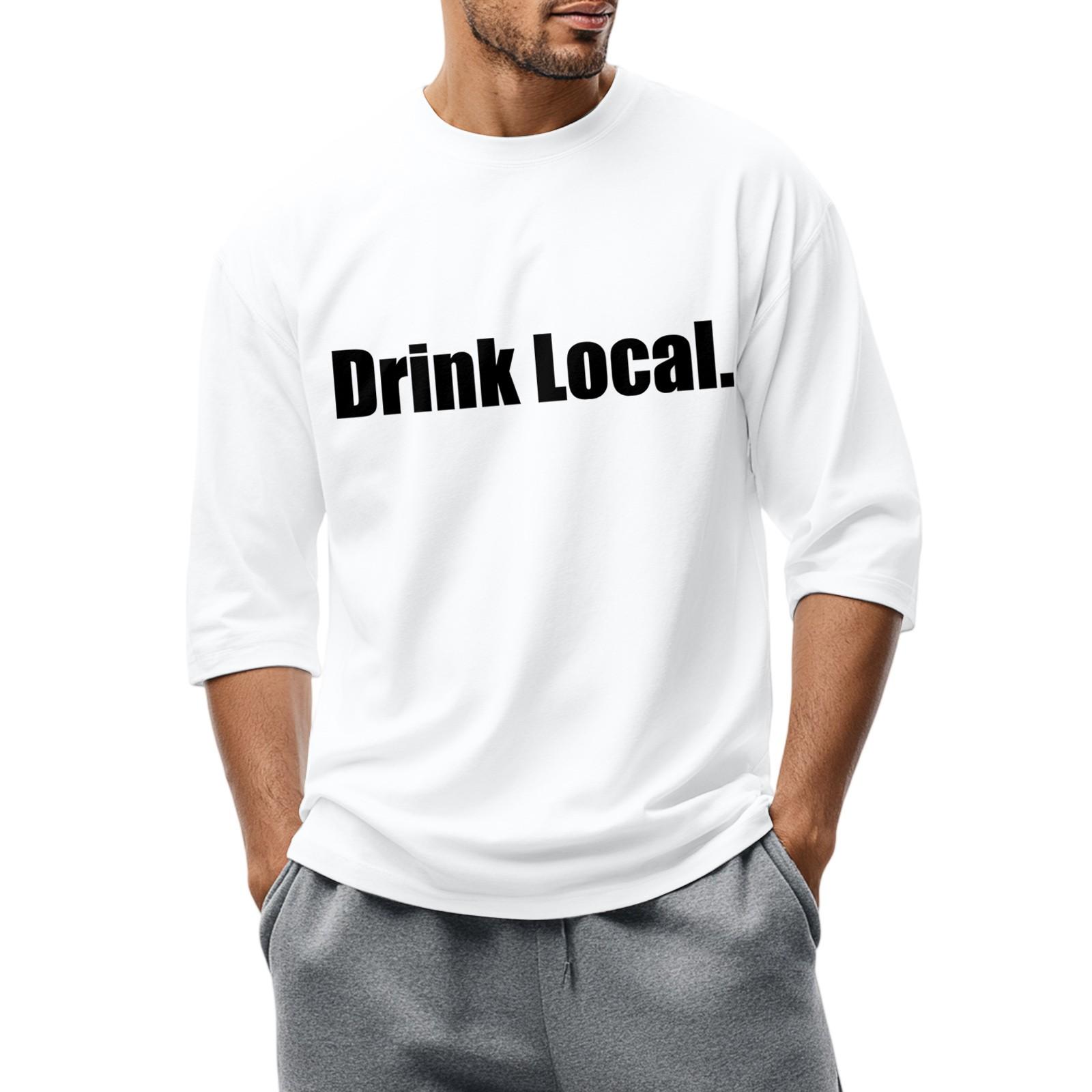 

Мужская Мода Повседневный Принт Дня Независимости Вырез Рукав Семь Восьмых Топ Футболка XL белый