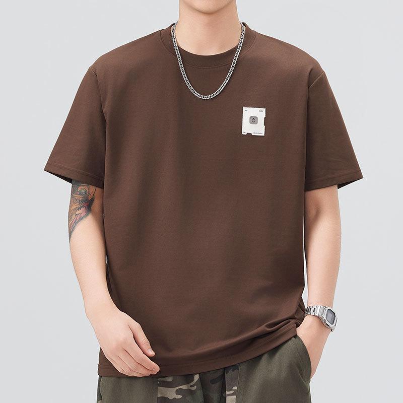 Herren Aktuelles Sommer Bequeme Passform Rundhals Kurzarm T-Shirt Dünnes Bedrucktes Kurzes T-Shirt