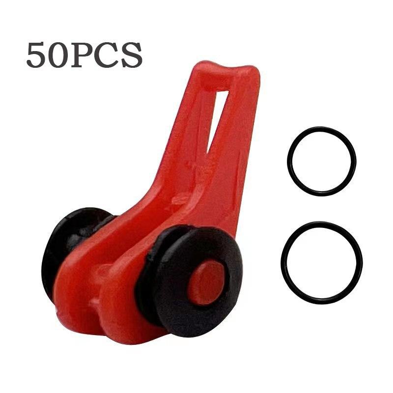 50 STK Köderhalter Kunststoff Angelhakenhalter Köder Sicherheitshalter mit 2 Gummiringen für Angelrute Pol Angelgerät