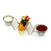 Taco Stand Stainless Steel 3 Grid V Shaped Glossy Taco Holder Rack for Kitchen Home with Double