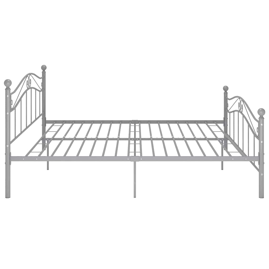 Vidaxl Bed Frame, Grey, Metal, 180 X 200 Cm