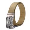 Men's Nylon Outdoor Sports Belt with Bronze and Automatic Alloy Buckles