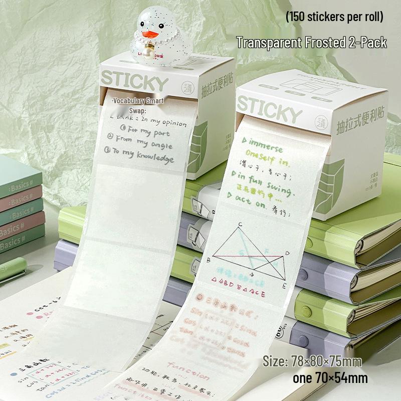 Transparent Pull-Out Sticky Notes for Error Correction and Office Use