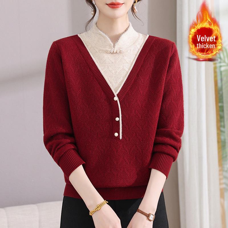 Stylish Winter Sweater for Women: New 2025 Plus-Size Velvet Knitwear for Moms