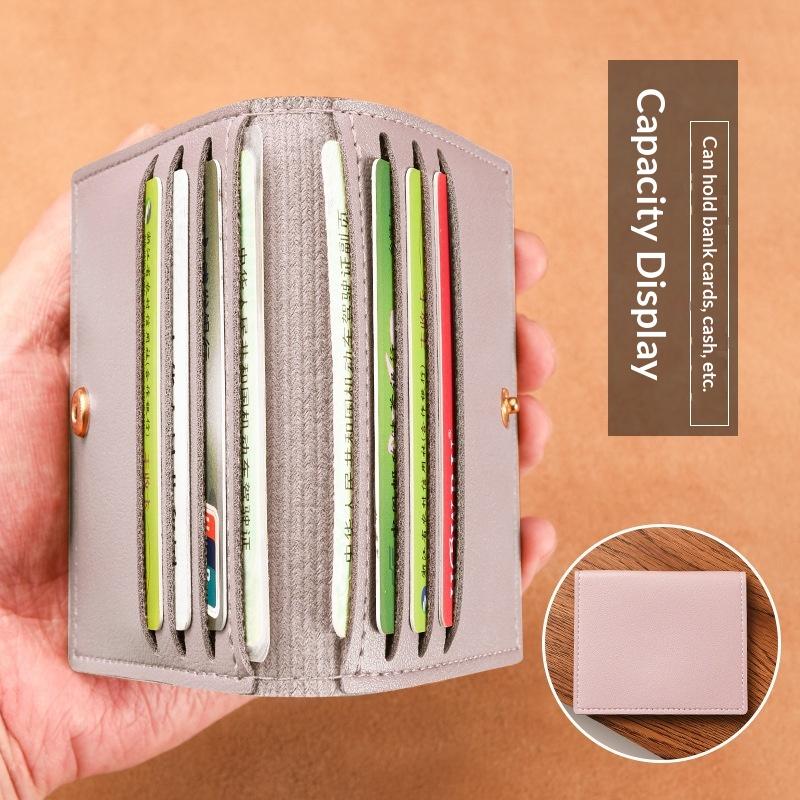 Ultra-Thin Small Bank Card Multi Card Slot Card Holder Wallet Women Men Credit Card Bag Male Card Holder Solid Leather Wallet