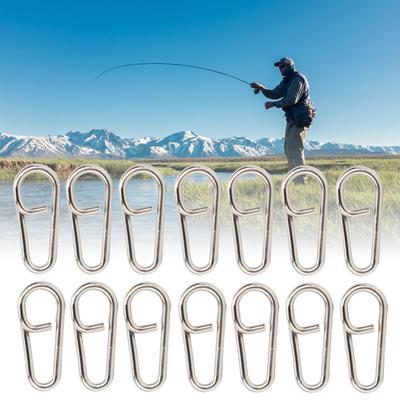 100PCS Stainless Steel Fishing Snaps Oval Shape Fishing Clips Fishing Connector  Fishing Gear