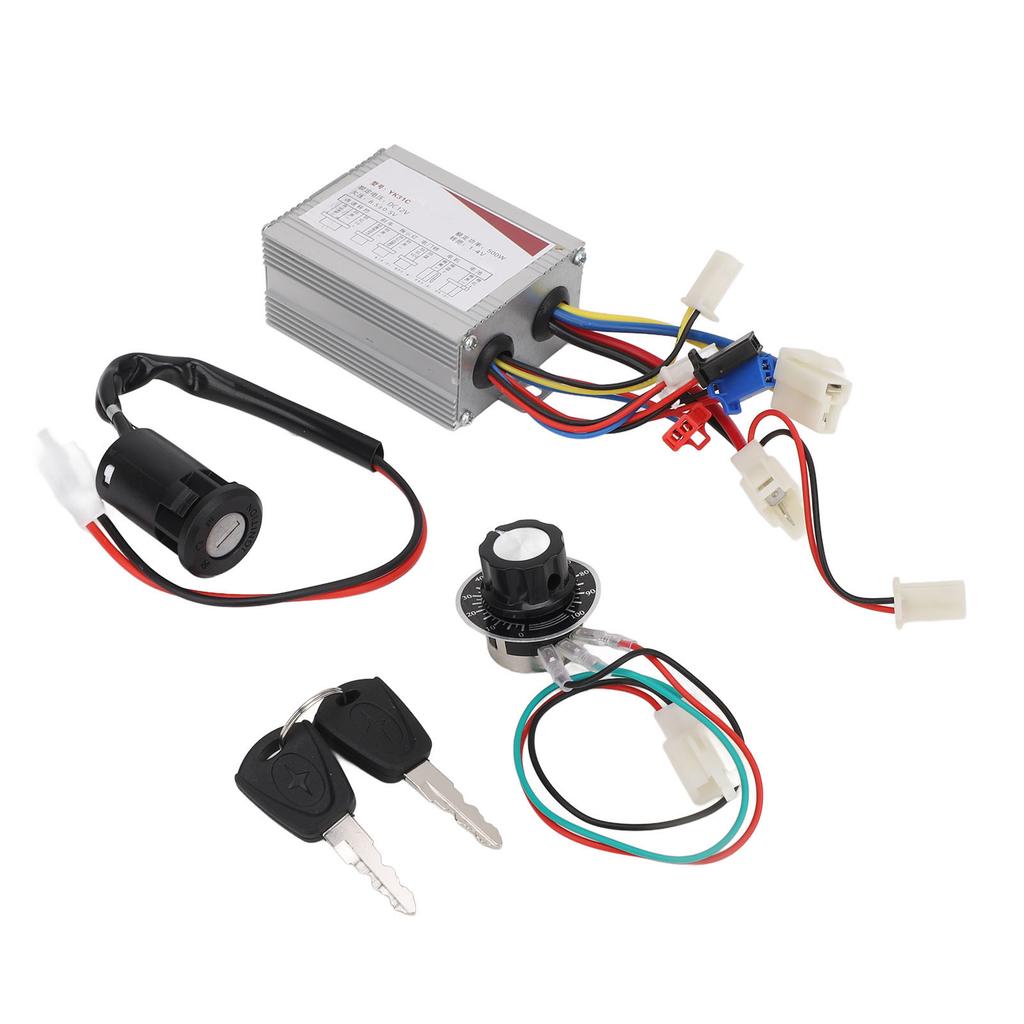 Controller per Bicicletta Elettrica 12V 500W Interruttore Controllo Velocità Set Chiave di Blocco per Tricicli Elettrici Motociclette