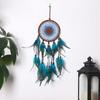 Vintage Eyes Blue Feathers Dream Catcher Window Hangings Large Wind Chimes Handmade  Ornaments Wall Pendants For Holiday Gifts