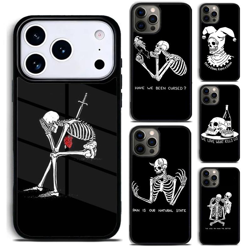 Death Skull Bones Clown Phone Case For iPhone 17 16 15 14 13 12 11 Pro Max Plus 17Air Soft Silicone Cover