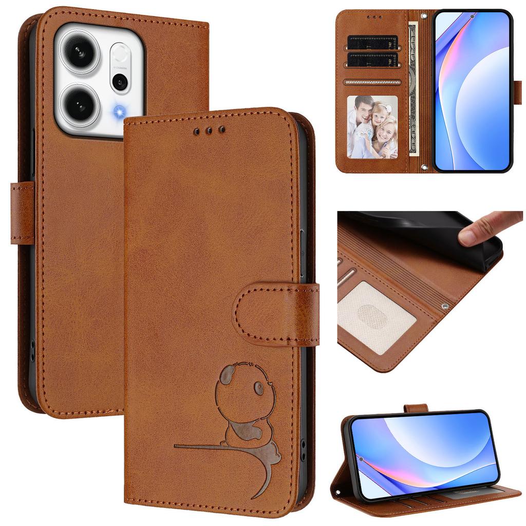 Custodia Panda Cartone Animato Per OPPO Reno 11 12 13 14 10 8 Pro reno 14f 13F 11F 12F S Custodie Portafoglio in Pelle Copertura Flip Custodia per Cellulare