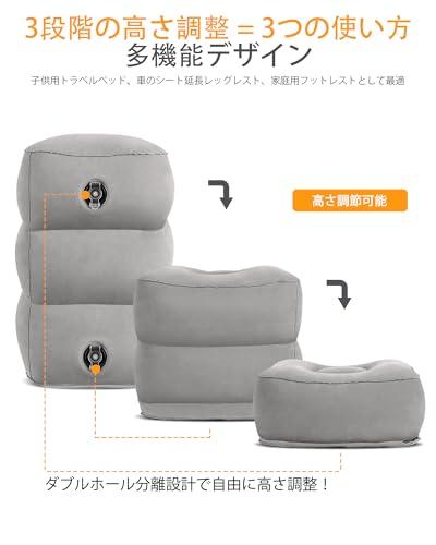 Sunany Footrest [Easy Setup in 30 Seconds] Airplane Comfort Foot Pillow with Three Height Adjustments, 150kg Weight Capacity, Car Footrest, Ottoman, I