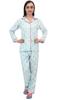 Bimba Sky Blue Gift Ribbon Print Women Shirt With Pajama Pants 2 Pcs Nightwear -