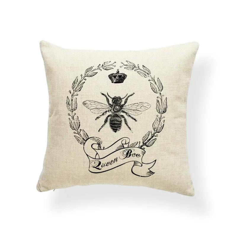 Dragonfly Pattern Cushions Leaves Cover Pillows Blue Backyard Gift for Students Stamp Pillow with Cover Insect Butterfly 45x45cm