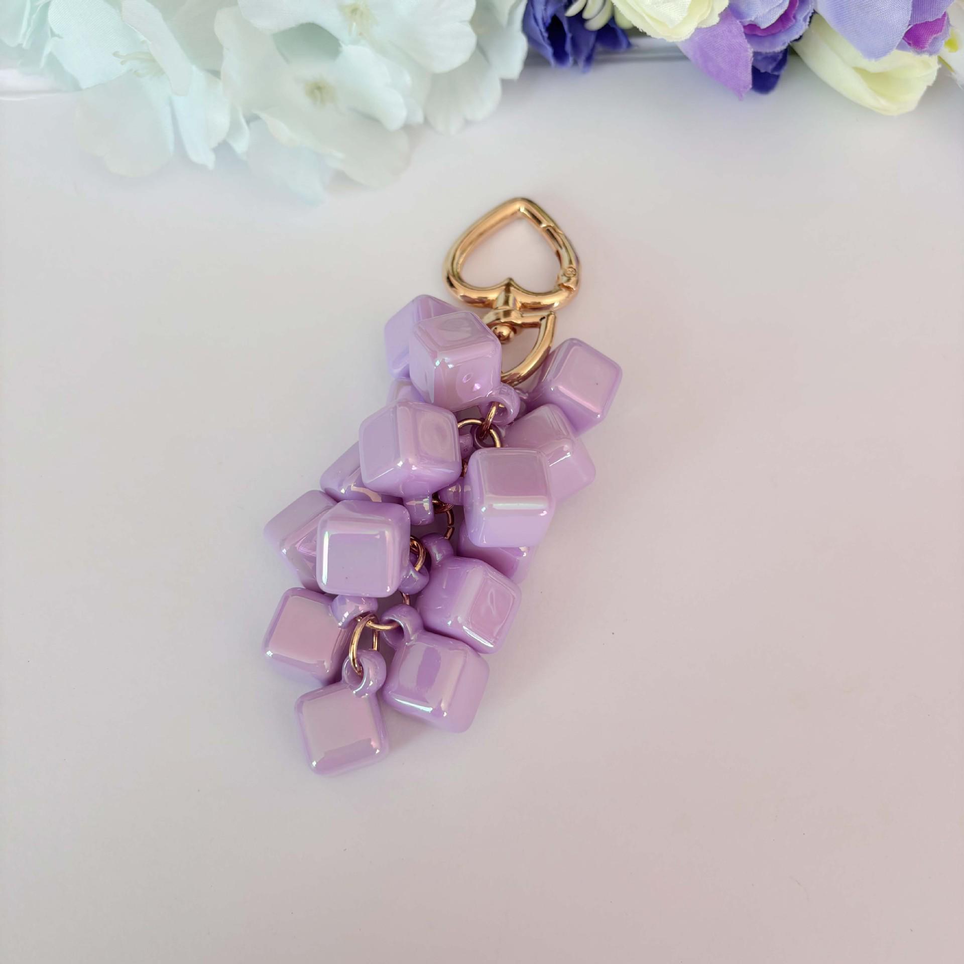 Vibrant Resin Grape Cluster Dopamine Keychain Beads