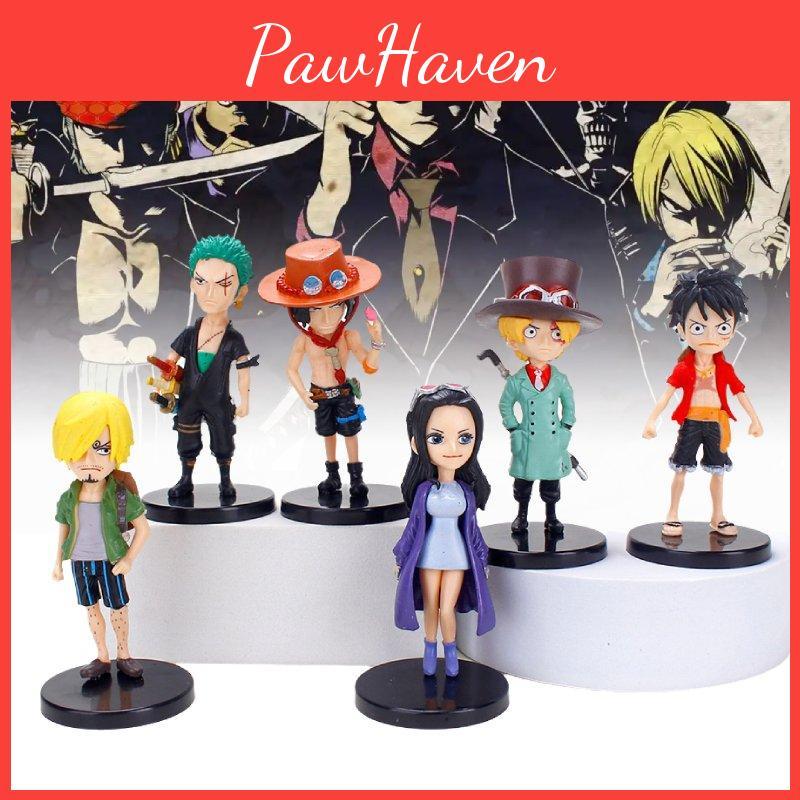 Charming Cartoon Anime Pvc Miniature Figures Set Of Luffy Ace Sanji Robin Toys