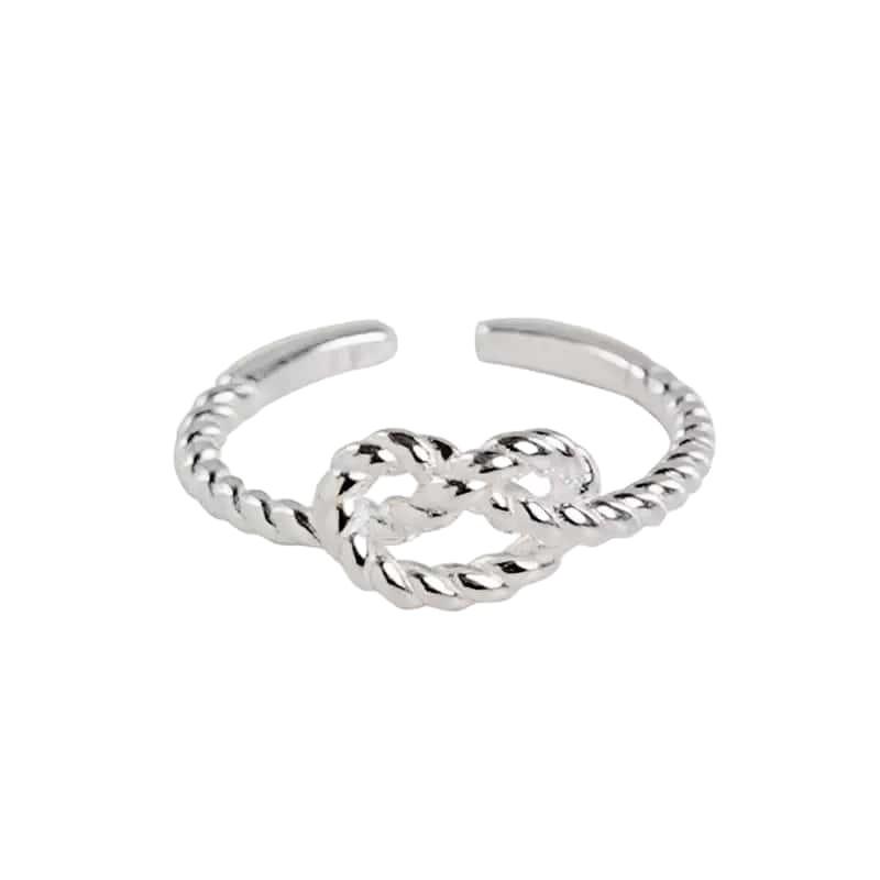Серебряное кольцо с сердцем, открытый витой узел, 18 карат золота, для женщин - Сочетаемое, модный дизайн в форме сердца любви. Adjustable