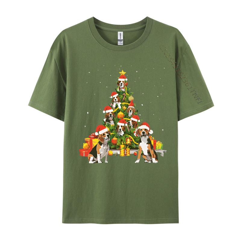 Mens Tshirt Beagle Dog Lover Matching Santa Beagle Tshirt Breathable Top Texture Fabric Leisure Tshirt