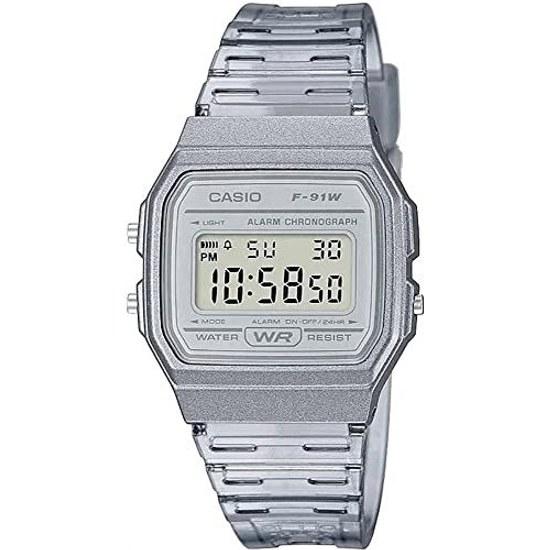 CASIO digital wristwatch quartz F-91WS-8 unisex cheap clear gray parallel import fashion