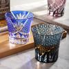 Hand Carved Edo Kiriko Whiskey Glass Japanese Crystal Ocean Heart Barware