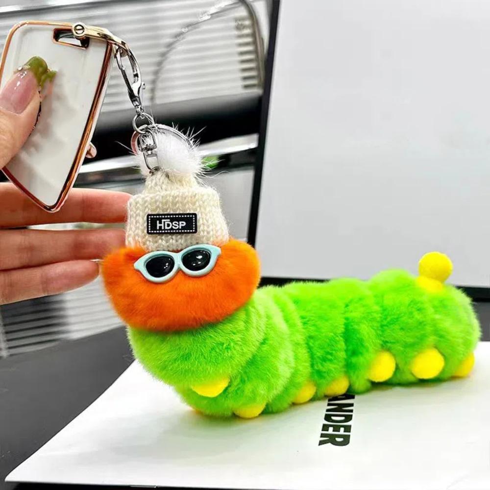 Rainbow Cartoon Keychain PP Cotton Car Key Rings Kawaii Animal Plush Dolls Christmas Birthday Gift