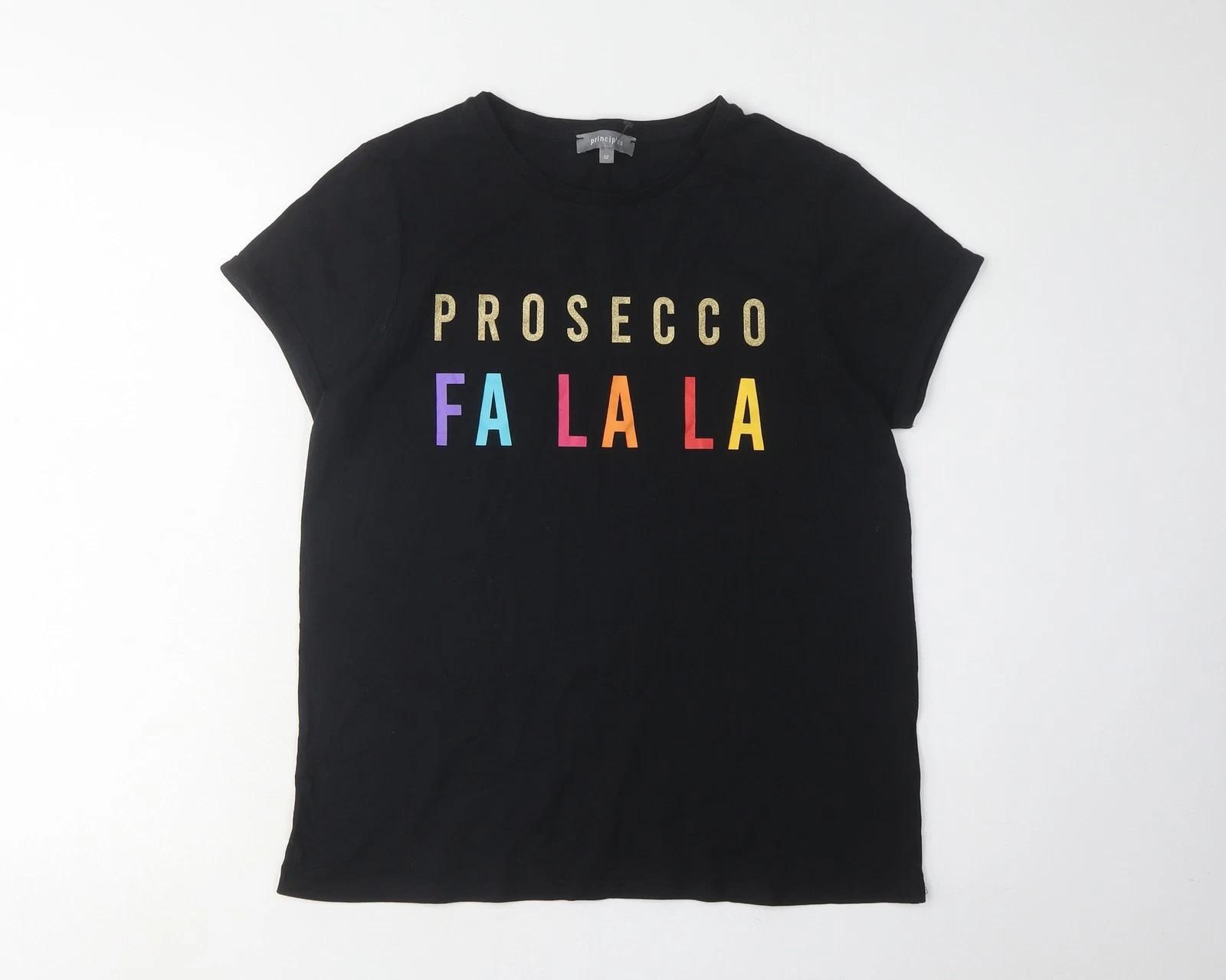

Principles Women s Black T-Shirt Size 12 M