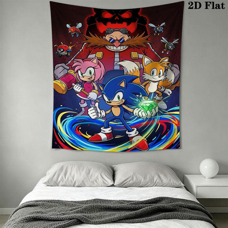 Hedgehog Sonic Boost Wall Hanging Printed Fabric Blanket Decorative Tapestries for Bedroom Living Room Home Decor