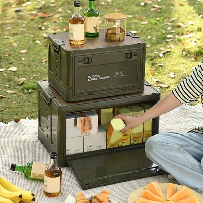 Bac de Rangement Pliable 30L Grande Capacité Camping Boîte de Rangement Pliante Conteneur Empilable Organisateur de Coffre de Voiture Boîte de Rangement Alimentaire