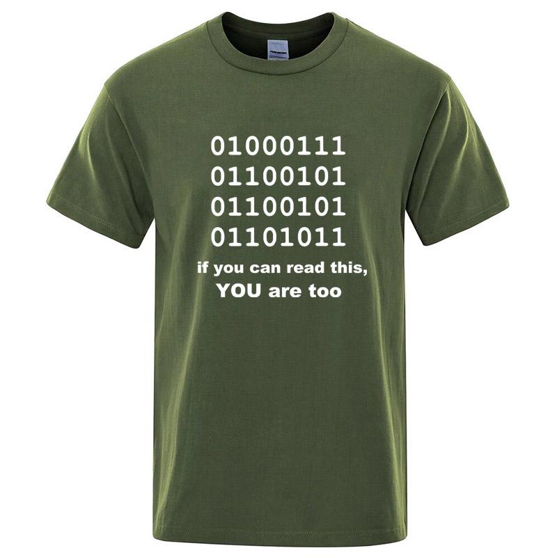 Men's T-shirt High Quality Cotton Blend Funny Programmer Printed T-shirt for Men Cool Men Hip-h