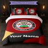 Southampton FC Individuelles Namens-Text-Bettwäscheset 1 Bettbezug+2 Kissenbezüge Fußball-Logo Personalisierte Geschenkidee für besondere Anlässe Schlafzimmerdekoration