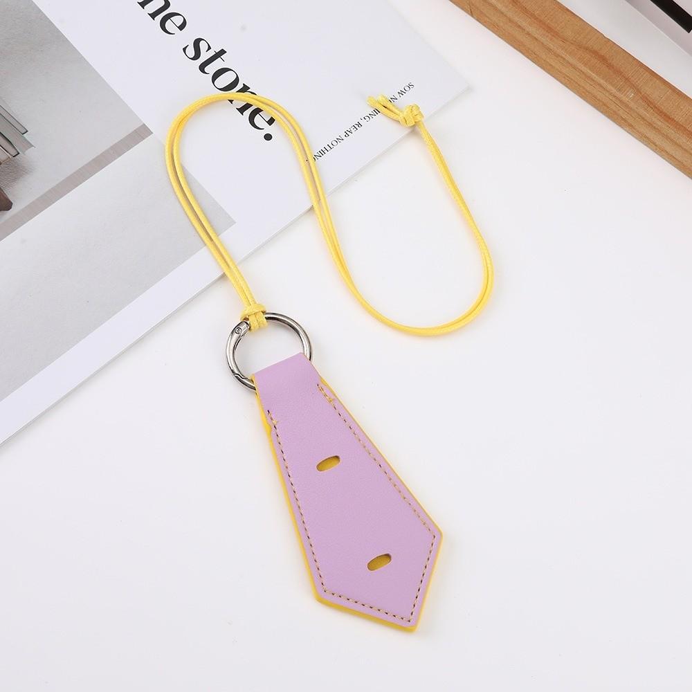 Colorful Neckband Glasses Storage Clip Leather Bag Charm Sunglasses Lanyard for Travel