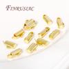 18K Gold Plated Crimp End Beads Slide End Clasp Buckles Tubes Slider End Caps Connectors For Jewelry Making DIY Accessories
