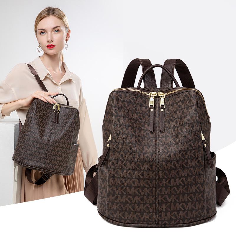 Printed Women's Backpack Spring New Korean Edition Easy To Wear Fashion Anti Theft Backpack Large Capacity Mommy Bag
