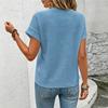 Women's Knit Neck Short Sleeve T-Shirt Color Casual Top