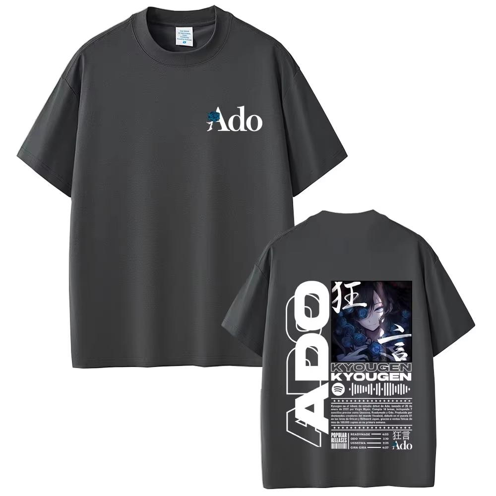 Limited Ado World Tour 2025 Hibana T Shirts Men Women Fashion Pop Music T-shirts Male Casual Cotton Vintage Tshirt Streetwears